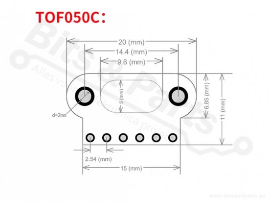 Distance sensor Laser - Time of Flight - VL6180X/TOF050C - 50cm